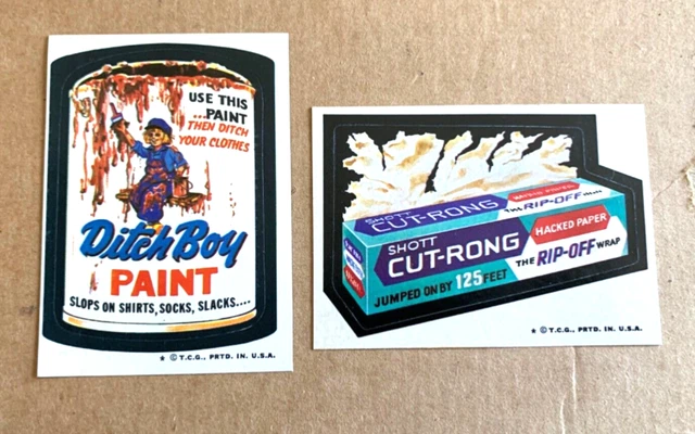 Lot of 2 Wacky Packages 6th Series Ditch Boy Paint / Cut - Rong