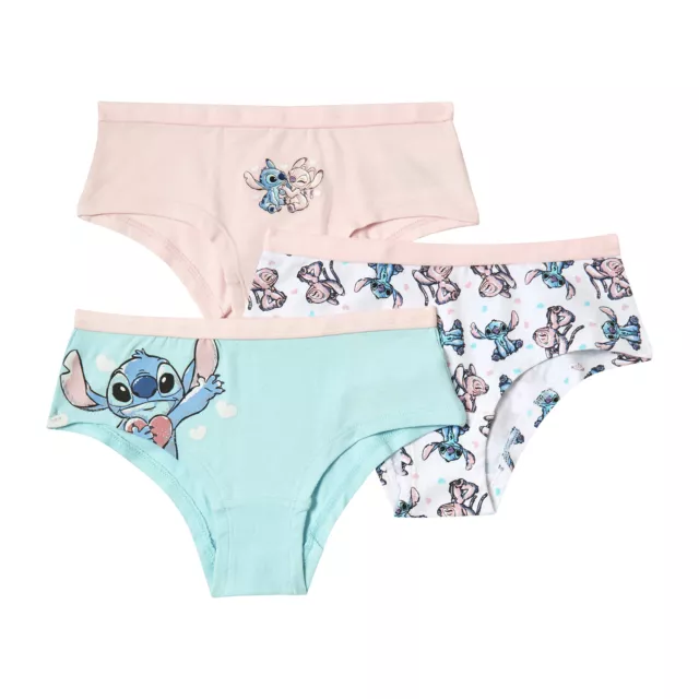 Disney Lilo & Stitch Girls 3PK Hipsters Knickers, Pack of 3 Girls Underwear