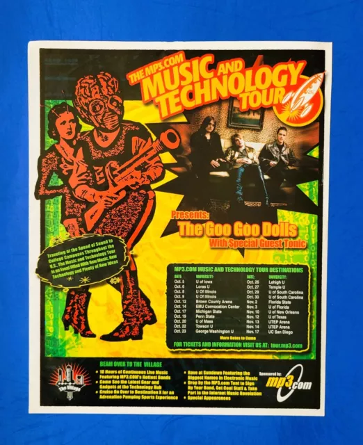 1999 Goo Goo Dolls Music & Tech Tour Concert Promo Ad/Poster w/ Dates