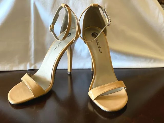 Michael Antonio Women's Natural Ankle Strap Dress Sandal Prom/Dance  Size 8M