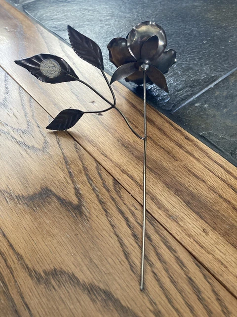 Silver plate Rose And Vase