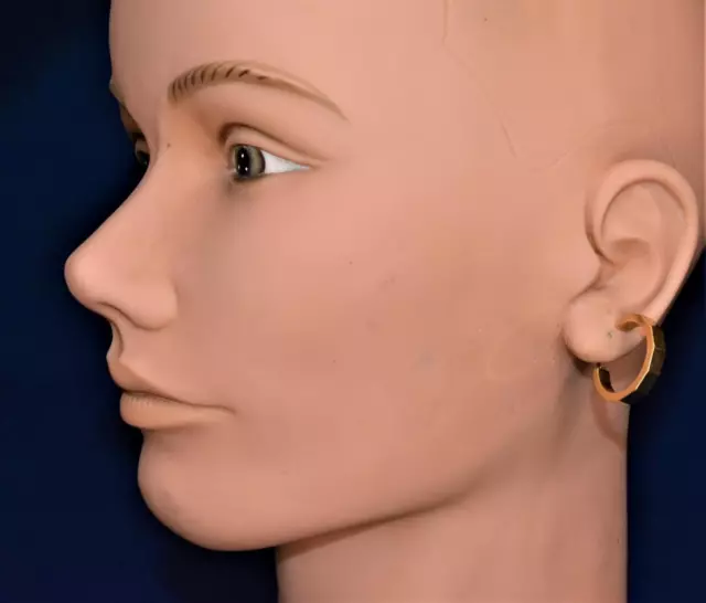 Vintage Signé Avon Doré Côtelé Créole Forme à Clipser Boucles D'Oreilles