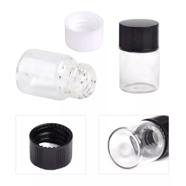 20x 2ml Small Bottle Clear Glass Bottle Empty Vial Screw Lid Perfume 15x25mm lp