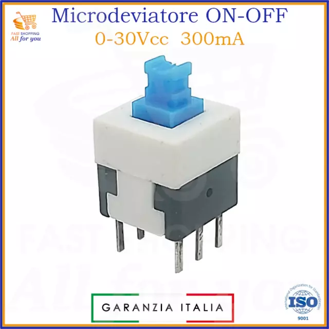 Interruttore micro deviatore a pulsante mini on off bipolare elettronico 12V 24V