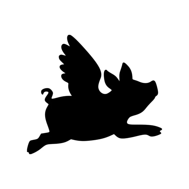 FLYING PIG Vinyl Decal Sticker - Wings When Pigs Fly Piglet Sow Hog Piggy Farm