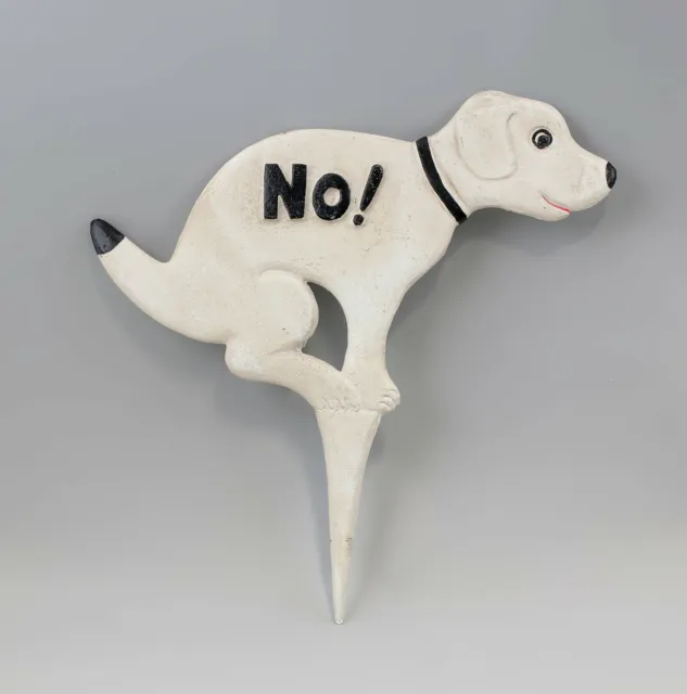 9977552 Figur Eisenguss rustikal Hund "No shit" für Garten