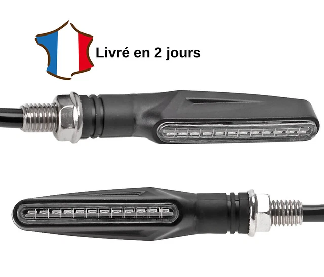 4 Feux LED Clignotants Pour Moto - DRL Séquentiel Universels - Marque Maxstore - Neuf Sous Blister
