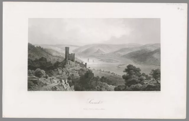 BURG SOONECK - Panoramaansicht - Stahlstich um 1860 2