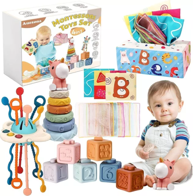 Montessori Toys for 1 2 3 Year Old Boys Girls, Sensory Toys Building Blocks Toys