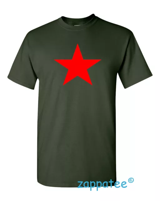Red Star T Shirt as worn by Michael Stipe of REM. Military green Tee.
