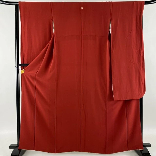 Japanese Kimono Furisode Pure Silk One Crest Red Lined Kimono