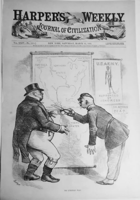 " The Européenne Plan " Par Thomas Nast. Harper's Hebdomadaire, Marche 13, 1880.