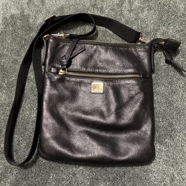 Kooba Everette Crossbody Bag Black Pebbled Leather Adjustable Strap