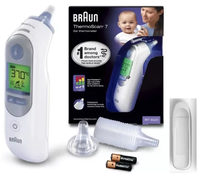 ✅ Braun ThermoScan 7 mit Age Precision Infrarot Ohr Fieberthermometer IRT 6520