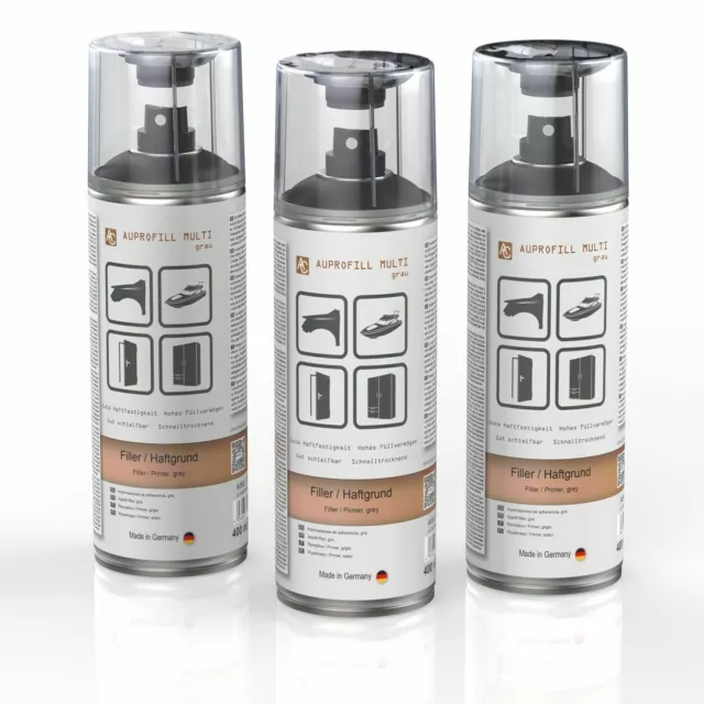 3x AUPROFILL MULTI Füller Spray Haftgrund Grundierung grau Filler Lack 400ml