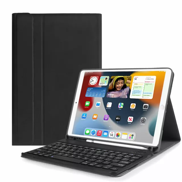 For iPad 9th 8th 7th Generation Case with Keyboard Folio Leather Stand Cover