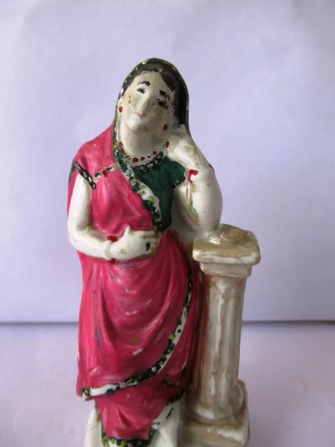 Antique German Bisque Figurine Raja Ravi Varma Damayanti Hindu Mythology Old"K30 3