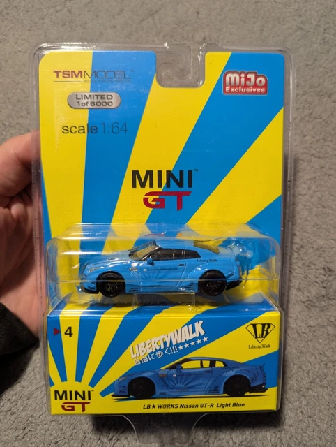 MINI GT 4 LB WORKS Nissan GT-R (R35) Light Blue Type 1, Rear Wing Ver 2 ...