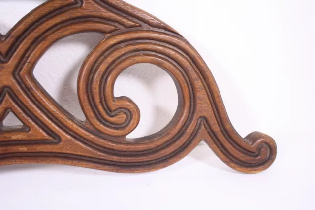 Wood Door Architectural Pediment Furniture 25” Carved Vtg Mod Deco Oak Upcycle 8