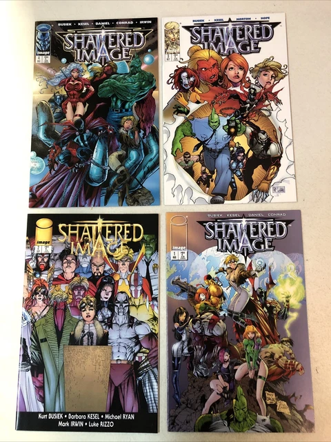 Shattered Image (1996) #1 2 3 4 (VF+/NM) Complete Set Spawn Gen13 Savage Dragon