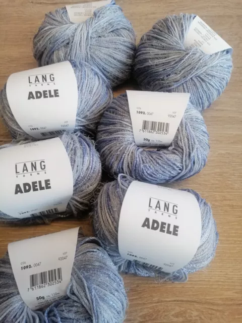 Baumwolle Viskose 500 Gramm Adele von Lang Yarns 47 hellblau-melange