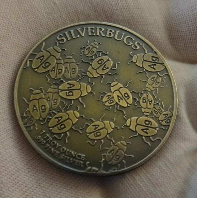 SILVERBUGS FACEBOOK Version 3 V3 Round Coin Limited Edition Silver Antiqued