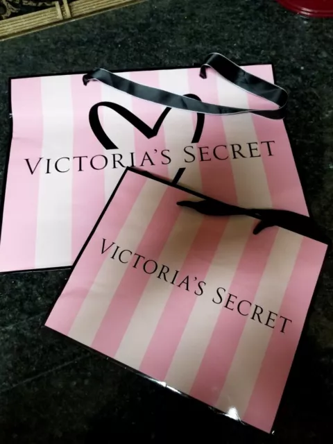 SMALL Victorias Secret VS Pink Striped Gift Shopping Bag 7.5x6x3.5” With  Tissue