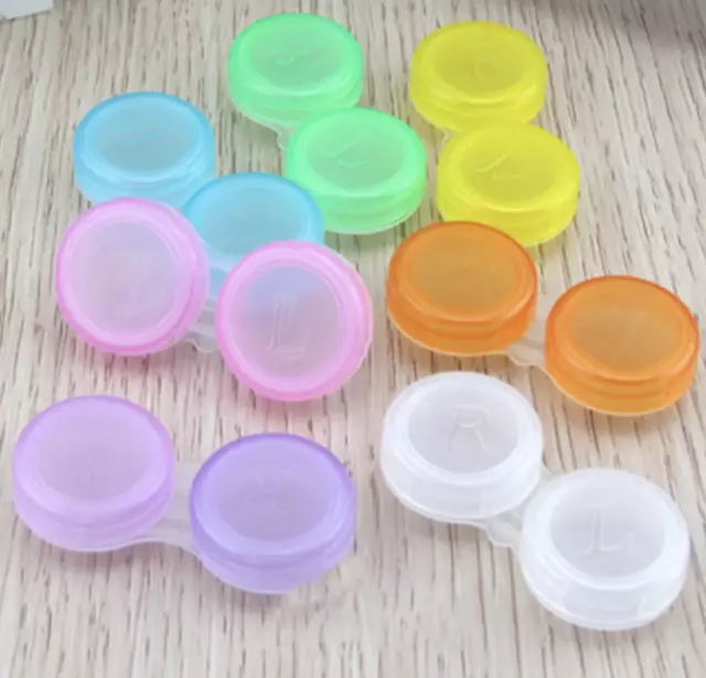 Contact Lens Case Box Travel Kit Range of Colours Marked Right and Left