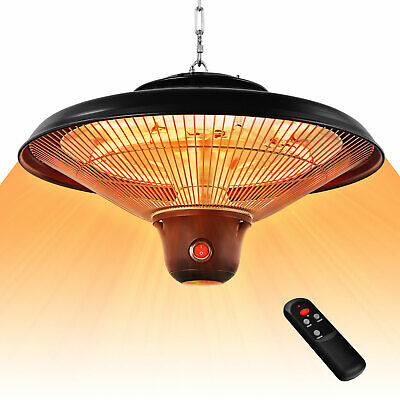 Electric Ceiling Mounted Infrared Heater 1500W Hanging Heater w/Remote Control