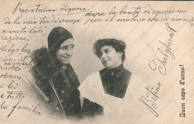 Buon Capo d’Anno! coppia di innamorati Cartolina