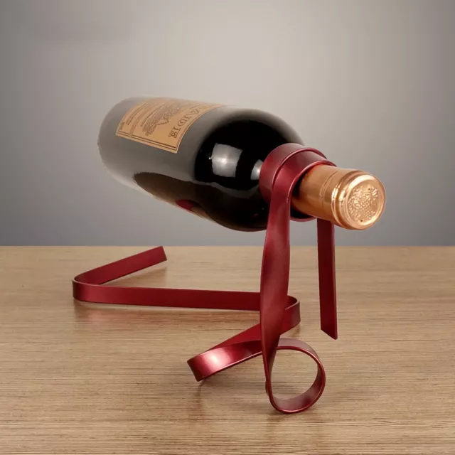 Chic Wine Bottle Holder Floating Stand Rack Bracket Iron Art Home Display