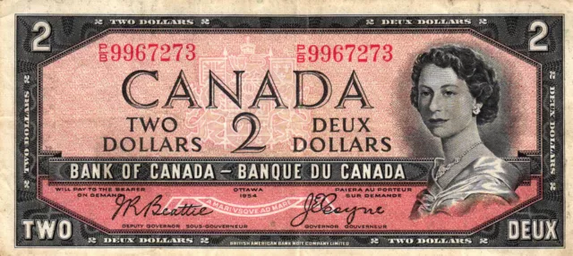 02 Canada / Kanada P76a 2 Dollars 1954 Serie P/B