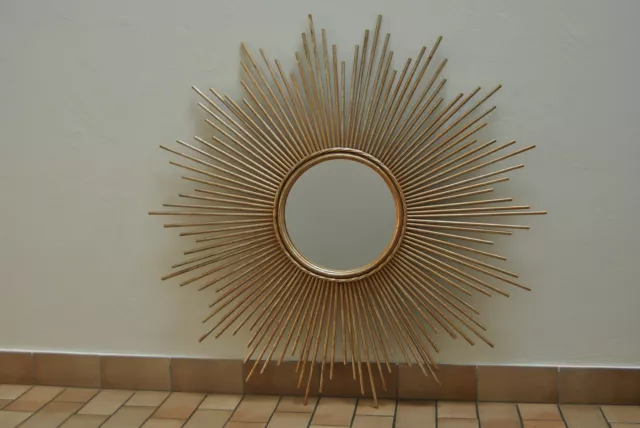 Grand miroir soleil oeil de sorcière design vintage 60 CHATY VALLAURIS 100 cm