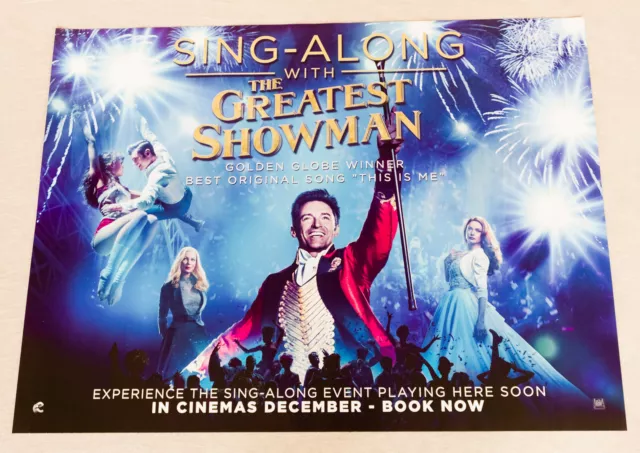 The Greatest Showman 2017 Sing-Along UK Quad Hugh Jackman Rebecca Ferguson Movie