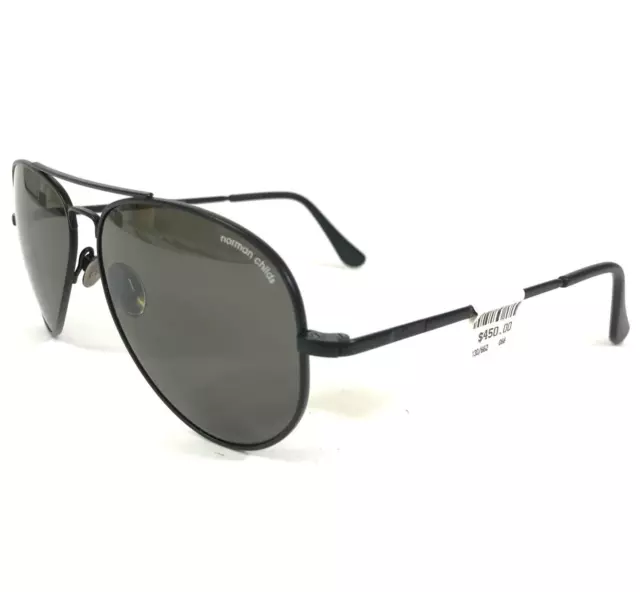 Gafas de sol Norman Childs WABASH marcos redondos negros mate gris lentes polarizadas