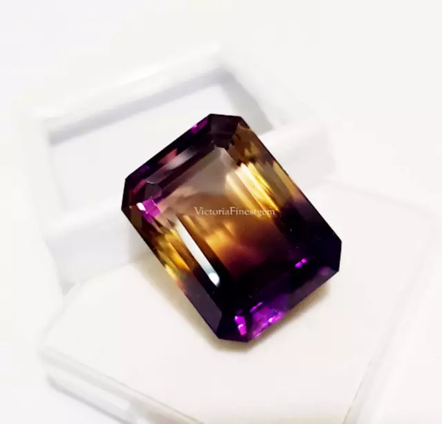 Loose Gemstone Certified 53 to 55 Ct Natural Multi Color Ametrine Emerald Shape 3