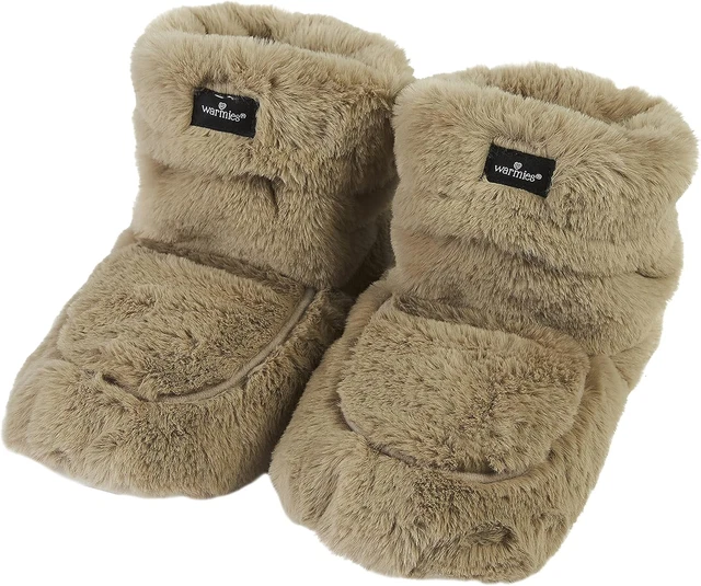 Warmies Fully Heatable Wellness Slipper Boot In Cream | C