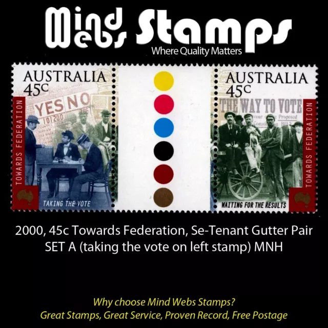 #GB028a) Australian Stamps, 2000 Towards Federation, Gutter Pair SET A, MNH