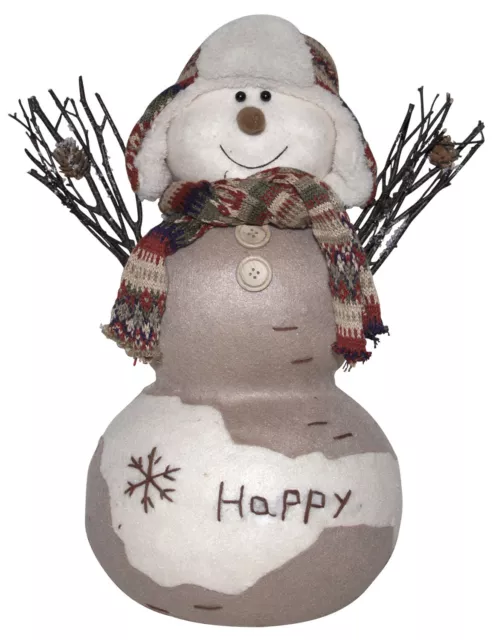 Schneemann Snowman Frosty Dekofigur 45cm Indoor Happy Deko Winter Weihnachten