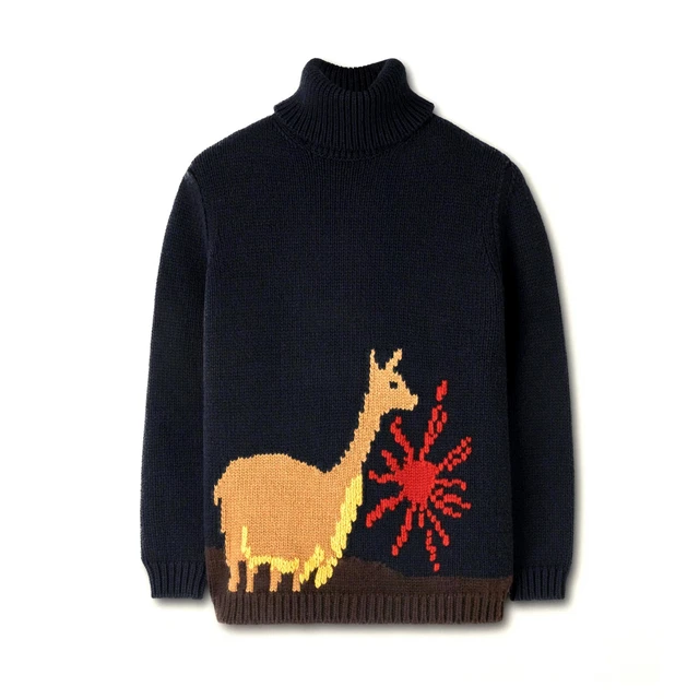 $13,850 LORO PIANA Vicuna S Intarsio Turtleneck Sweater NWT! $13,850 LORO PIANA Vicuna S Intarsio Turtleneck Sweater NWT!