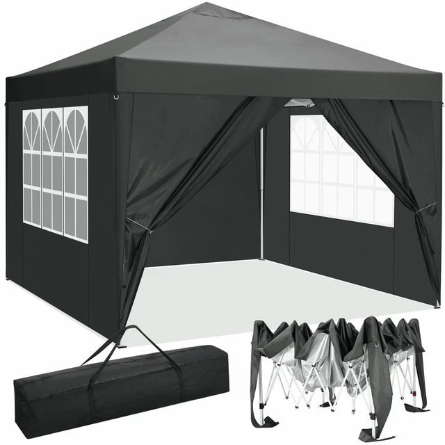 Partyzelt Pavillon 3x3m Wasserdicht Faltpavillon Pop Up Gartenzelt UV-Schutz 50+