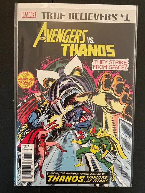 True Believers 1 Avengers vs. Thanos High Grade Marvel Comic Book NM+