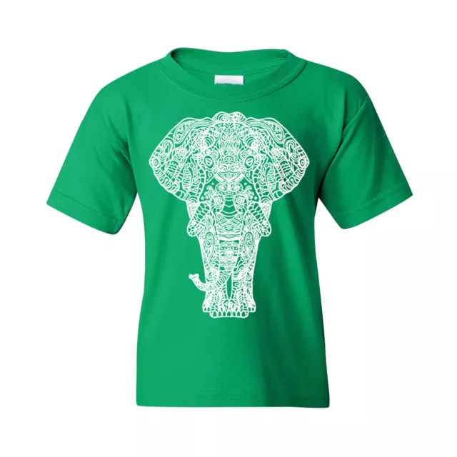 🔥 Elephant Tribal Mandala Boho Youth Boys Girls T Shirt Zoo visit animal lovers