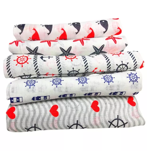 ⚓️Muslin Squares 60 x 80 100% Cotton Baby Bibs Nappy Comforter Burp Cloths ✅UK