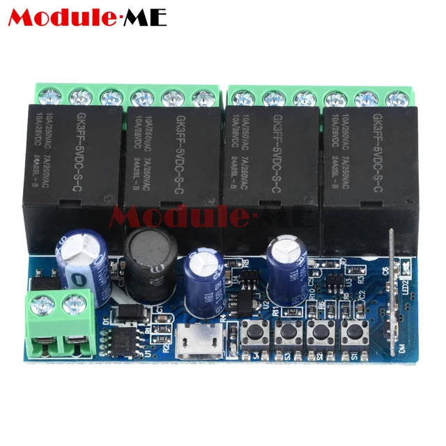 USB 5V DC7-48V 4CH eWeLink Smart WIFI Switch Universal Wireless Relay ...