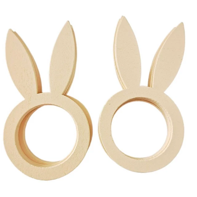 Anillos de servilleta de Pascua para decoración de mesa de madera suave hebilla de servilleta de Pascua