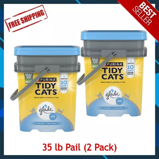 2 PACK🔥 PURINA Tidy Cats MultiCat Clumping Kitty Litter, Glade Clear