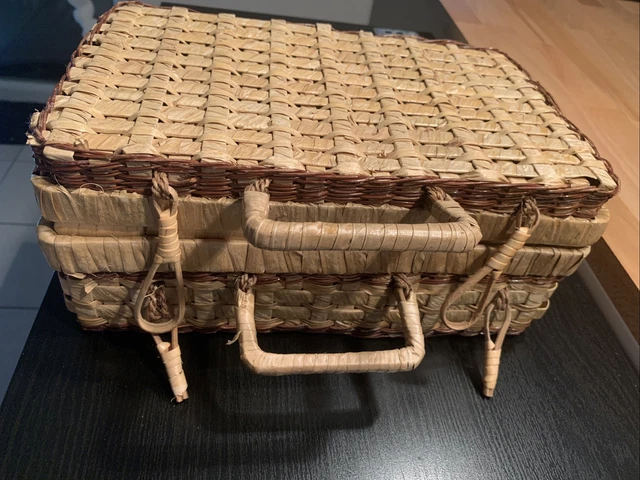Valise Vintage Tissé Panier De Rangement En Rotin ... – Grandado