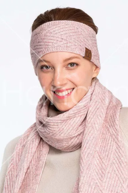 C.C Exclusive Women's Diagonal Stripes Criss Cross Winter Knit Headband Headwrap 3