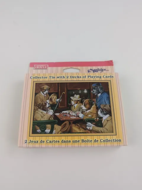 Dogs Playing Poker Hoyle Playing Cards Two Unopened Decks with Collector Tin